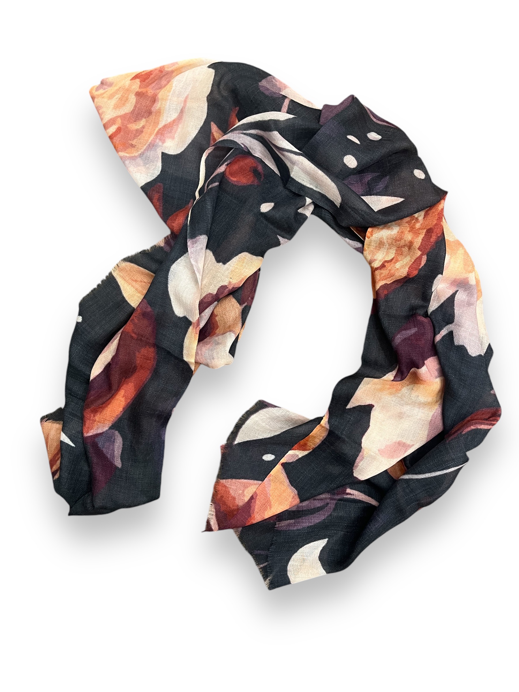 CasaComo, wool shawl, purple flower - 2