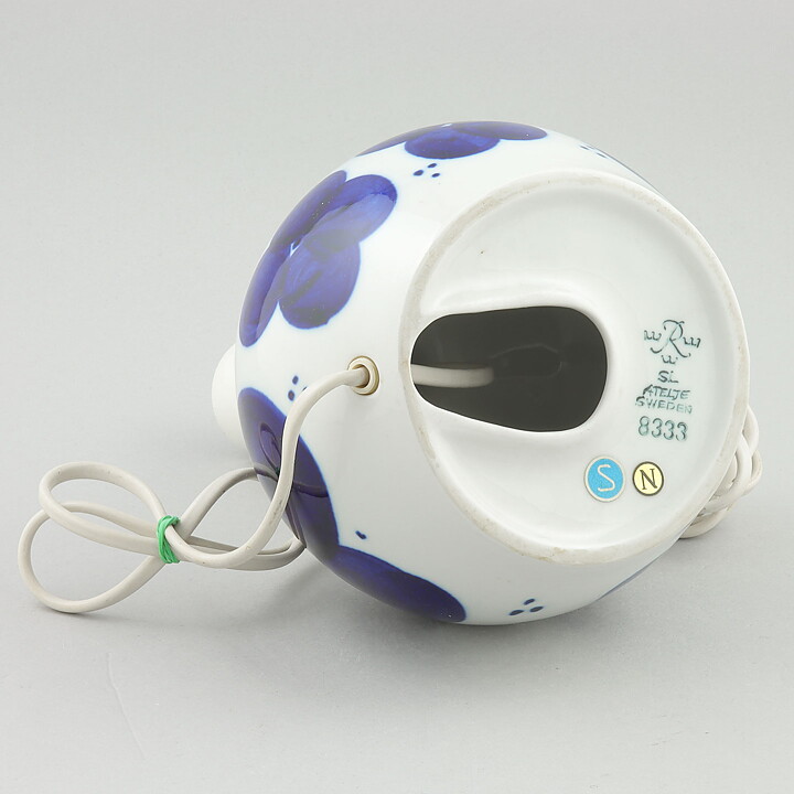 シルヴィア・レウショヴィウス  青い花のランプ  20cm  1960年代 (2)