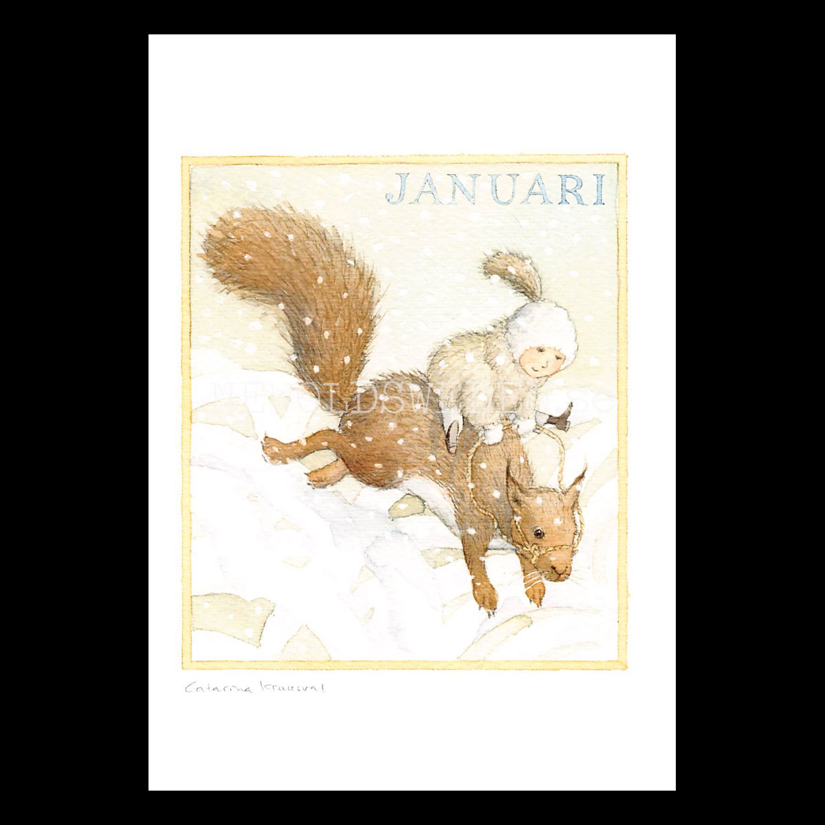 Januari Månadsbild Catarina Krusvaal  - 14.8 x 21 cm - LOG