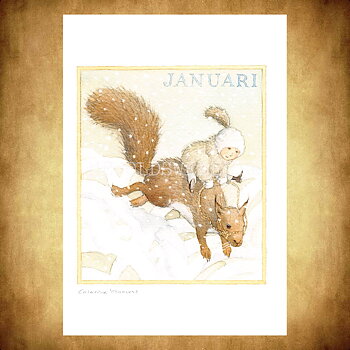 Januari Månadsbild Catarina Krusval  - 14.8 x 21 cm - LOG