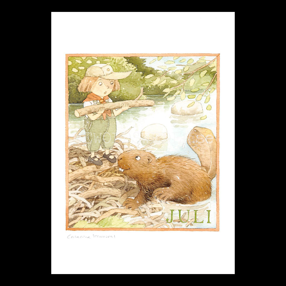 Juli Månadsbild Catarina Kruusval  - 14.8 x 21 cm - LOG