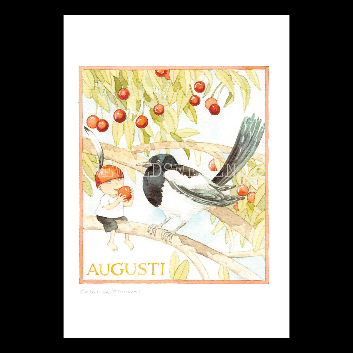 Augusti Månadsbild Catarina Kruusval - 14.8 x 21 cm - LOG