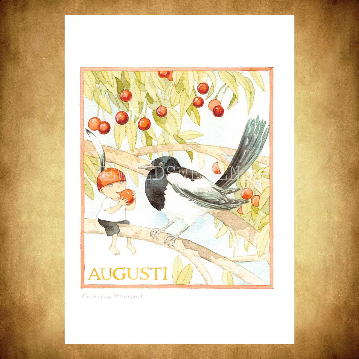 Augusti Månadsbild Catarina Kruusval - 14.8 x 21 cm - LOG - 2