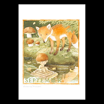 September Månadsbild Catarina Kruusval  - 14.8 x 21 cm - LOG
