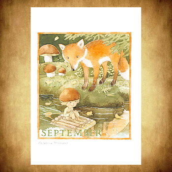 September Månadsbild Catarina Kruusval  - 14.8 x 21 cm - LOG