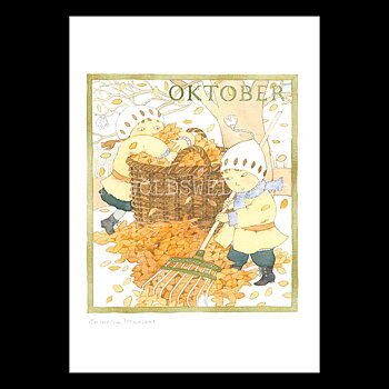 Oktober Månadsbild Catarina Kruusval  - 14.8 x 21 cm - LOG