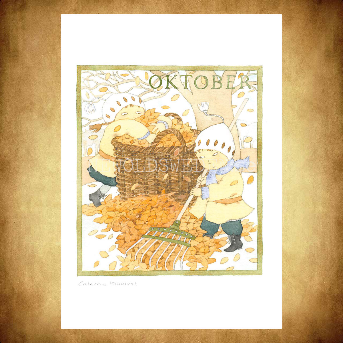 Oktober Månadsbild Catarina Kruusval  - 14.8 x 21 cm - LOG - 2