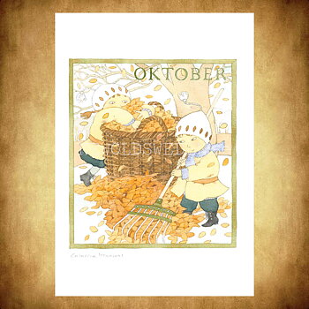 Oktober Månadsbild Catarina Kruusval  - 14.8 x 21 cm - LOG