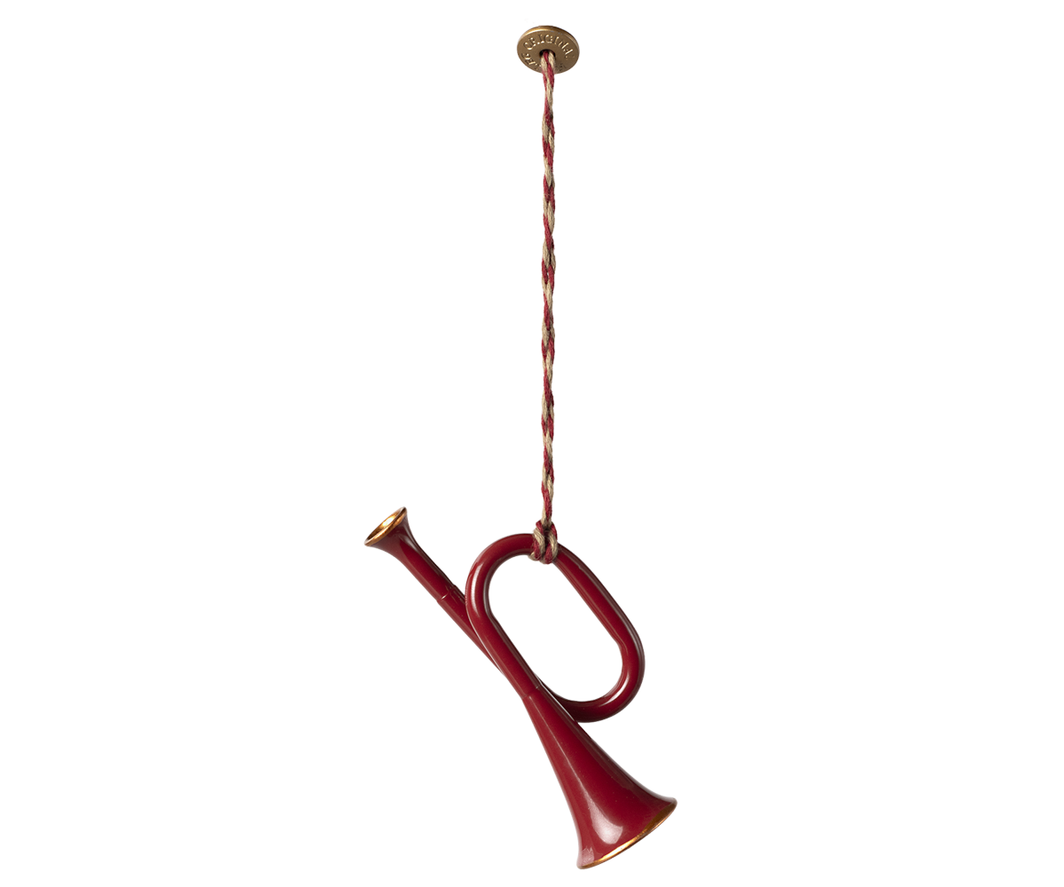 Maileg, Christmas, trumpet in ash