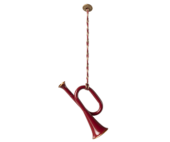 Maileg, Christmas, trumpet in ash
