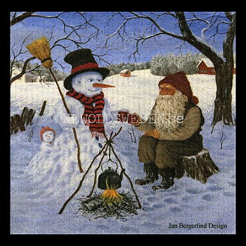 Disktrasa - Snögubbe-Fika - 19.5 x 19.5 cm - Jan Bergerlind