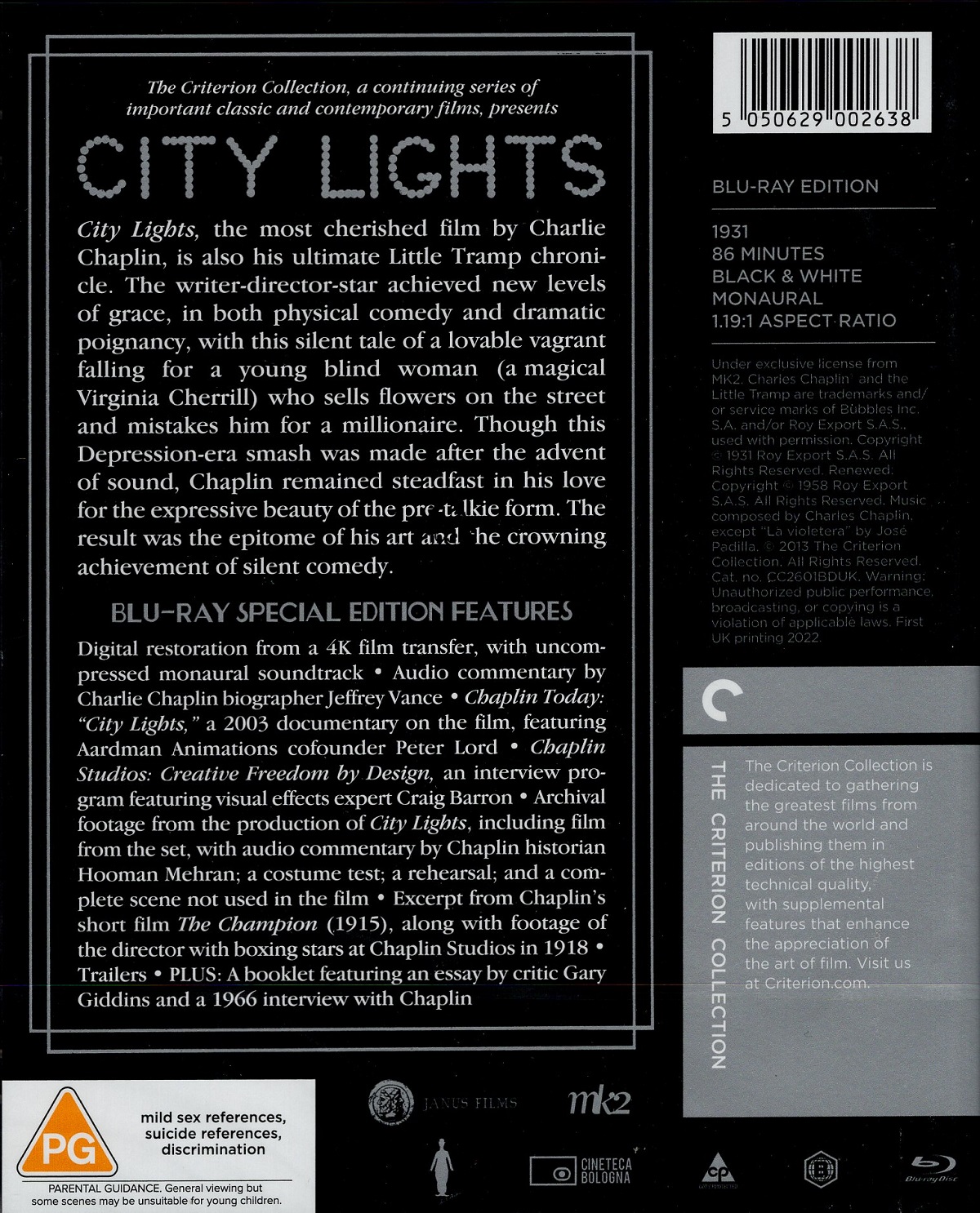 Charlie Chaplin: City Lights (Criterion Collection) (ej svensk text) (Blu-ray) - 2