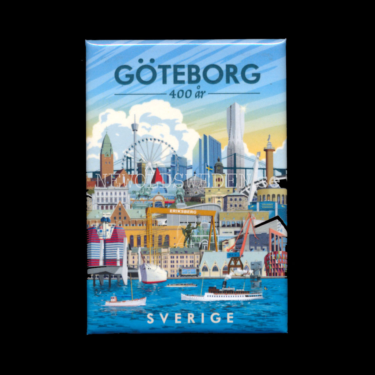 GÖTEBORG 400 ÅR - Kylskåpsmagnet 7.9 x 5.3 cm - Thomas Olsson