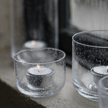 Ljuslykta av bubbligt glas höjd 6 cm - Ernst