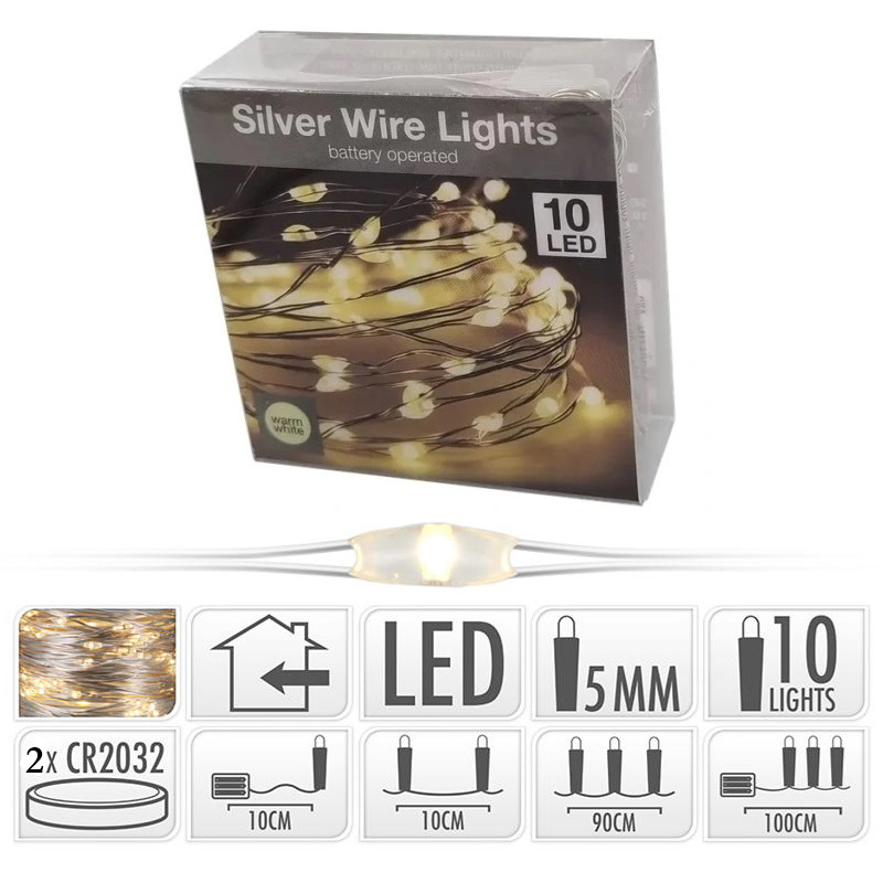 Ljusslinga 10st Led 1,0m Batteridrift