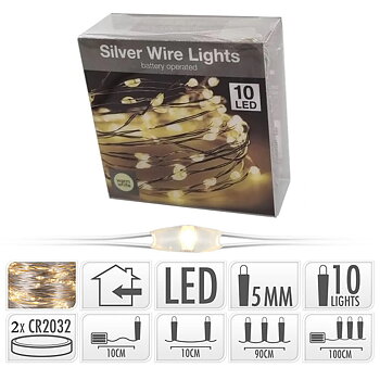 Ljusslinga 10st Led 1,0m Batteridrift