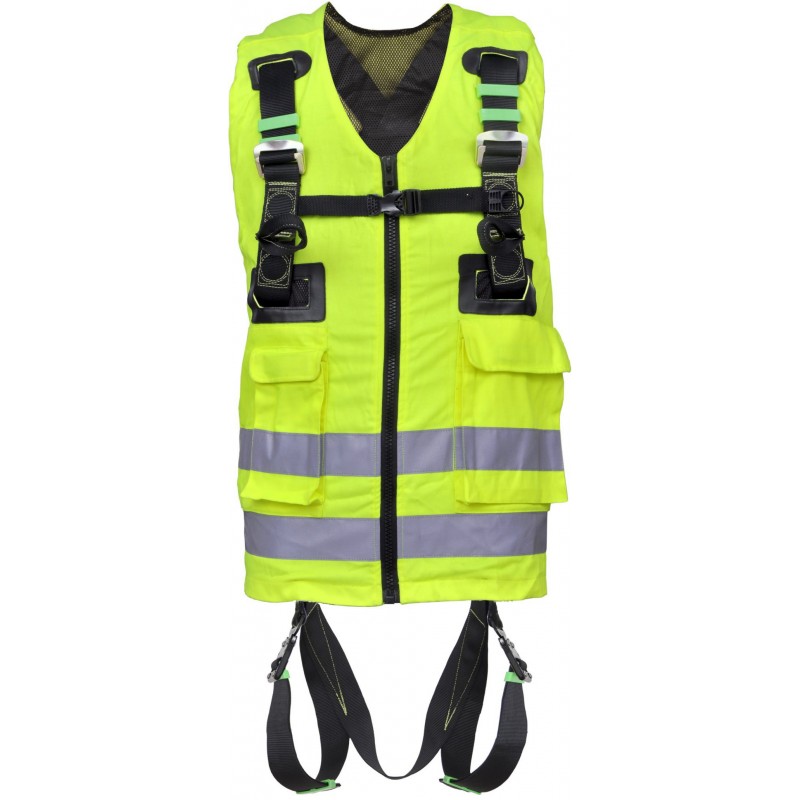 Fallskyddssele med gul varselväst Kratos Safety Reflex 1 / Storlek One Size