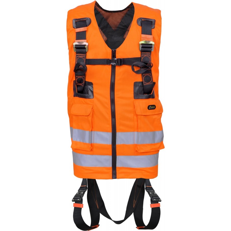 Fallskyddssele med orange varselväst Kratos Safety Reflex 2 / Storlek One Size
