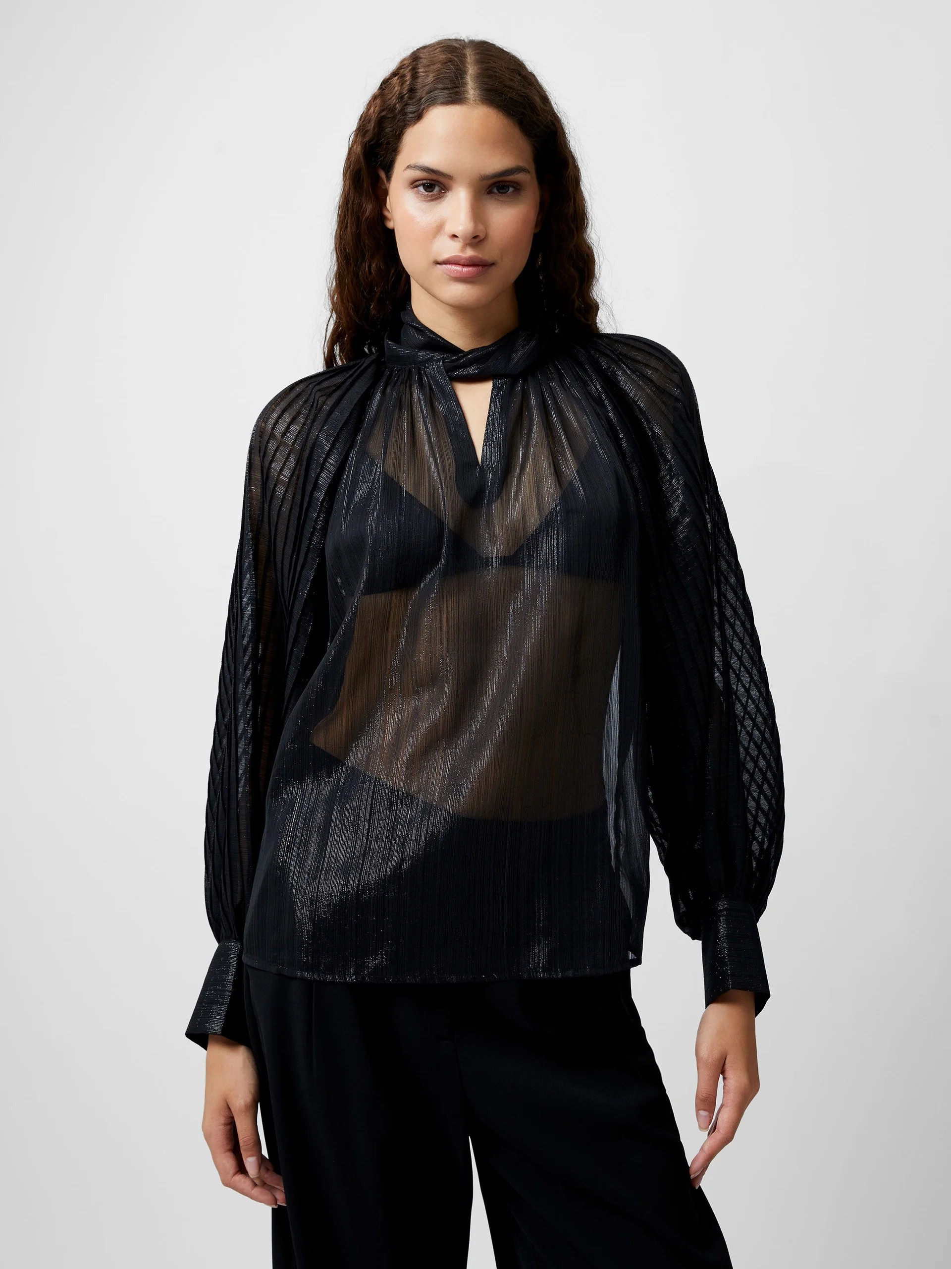 Beth Lurex Keyhole Top - French Connection