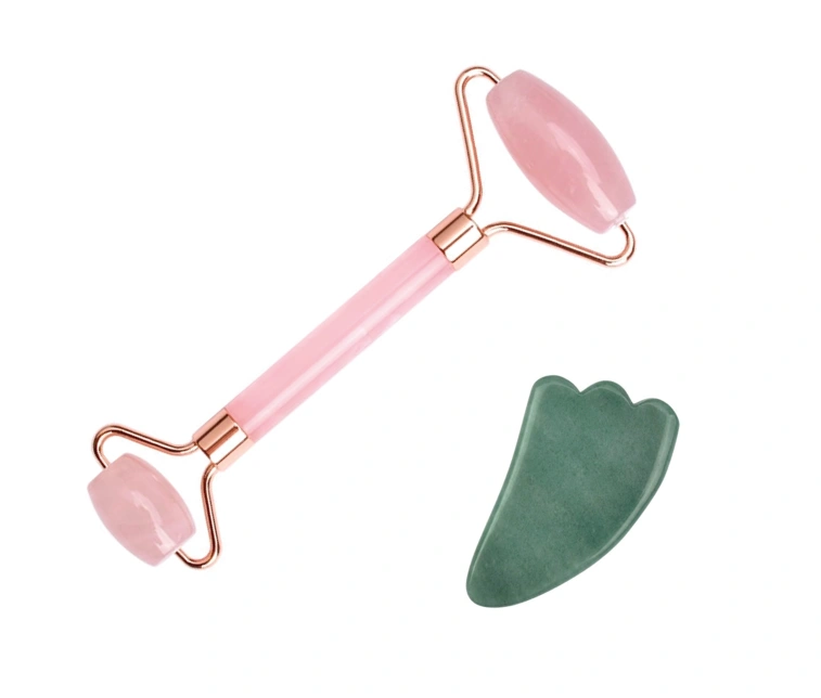 Rose Quartz Roller med Jade Gua Sha Stone