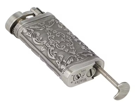 Antique Flint Piptändare Silver