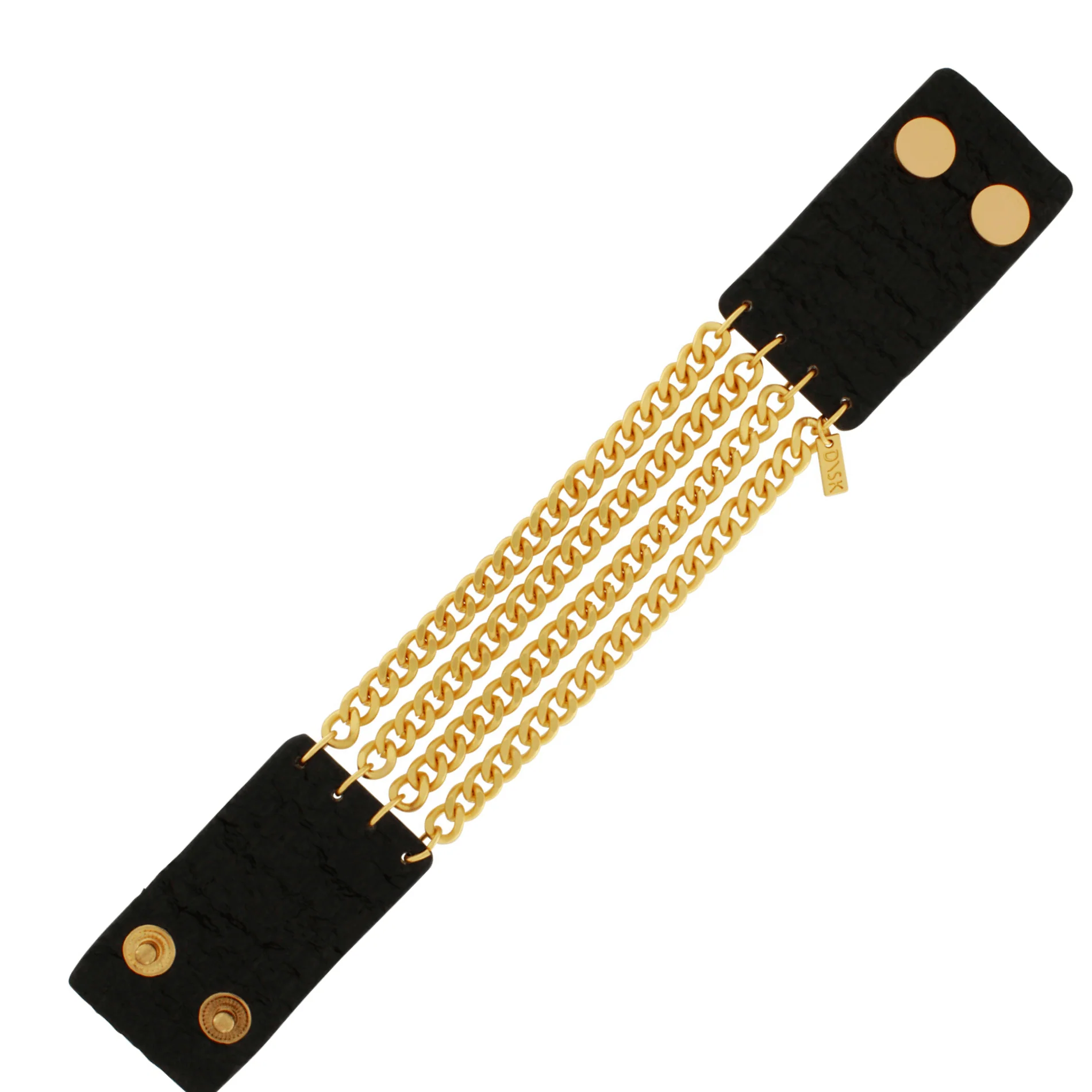 Dansk Copenhagen - Alaya  Multi Link Leather Bracelet Gold Plating