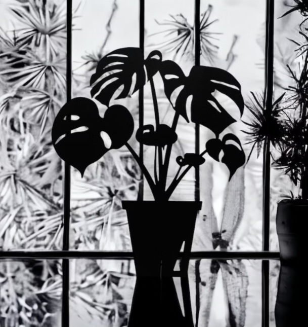 Monstera Deliciosa, Liten Svart- Älskaplåt 