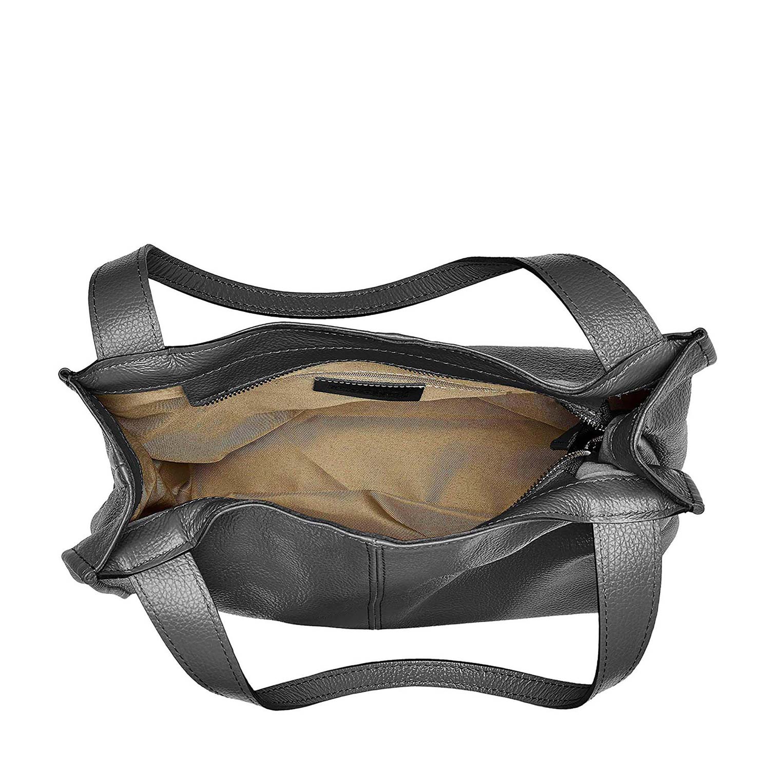  Italiensk skinnväska 34x31x10, svart - 4