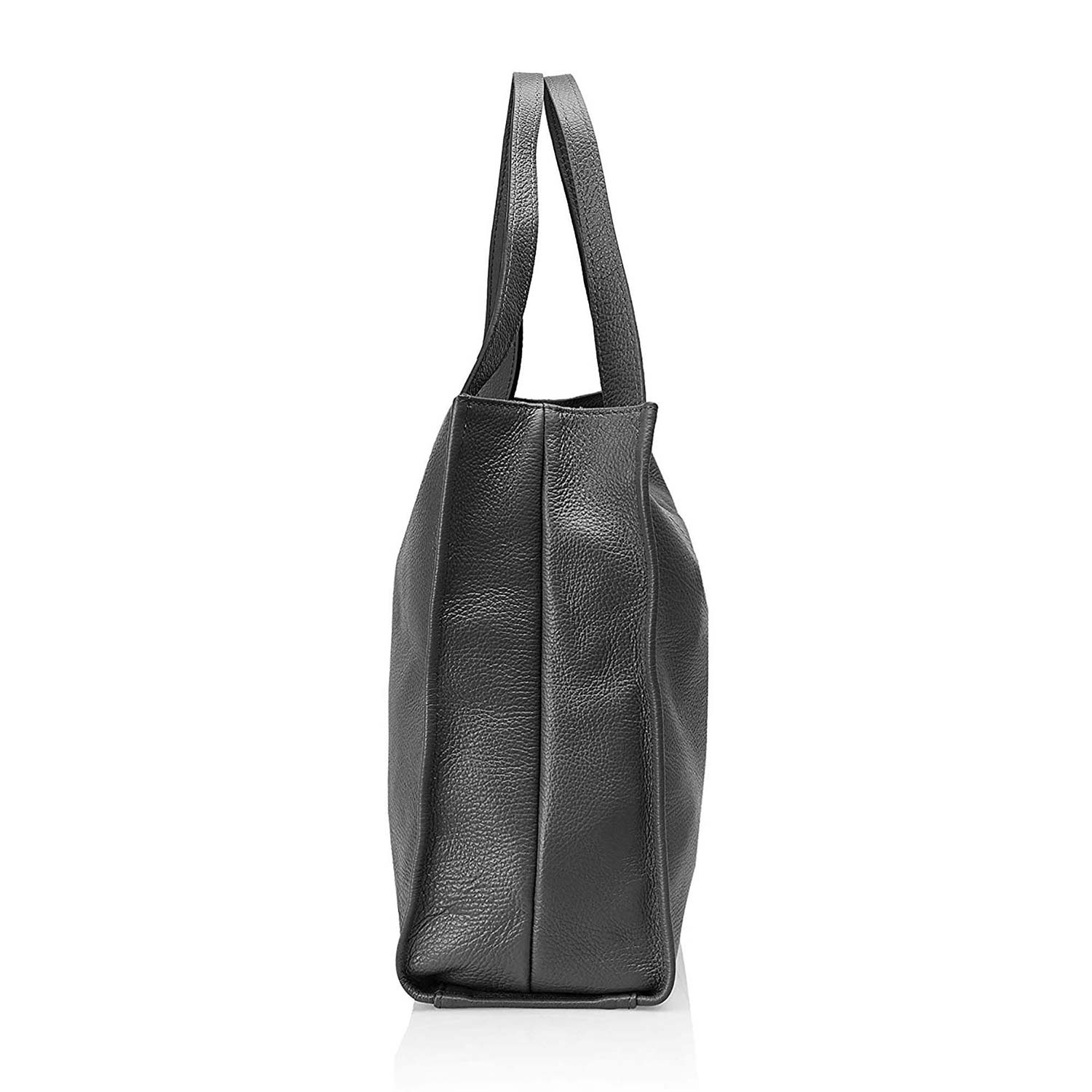  Italiensk skinnväska 34x31x10, svart - 2