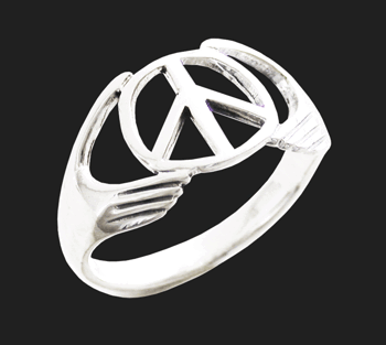 Peace ring med Claddagf i Äkta silver.