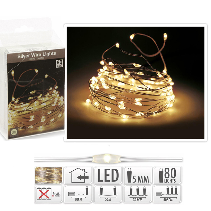 Ljusslinga 80st Led 4 m Batteridrift