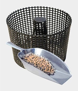 Pelletskorg RUND med skopa ALU