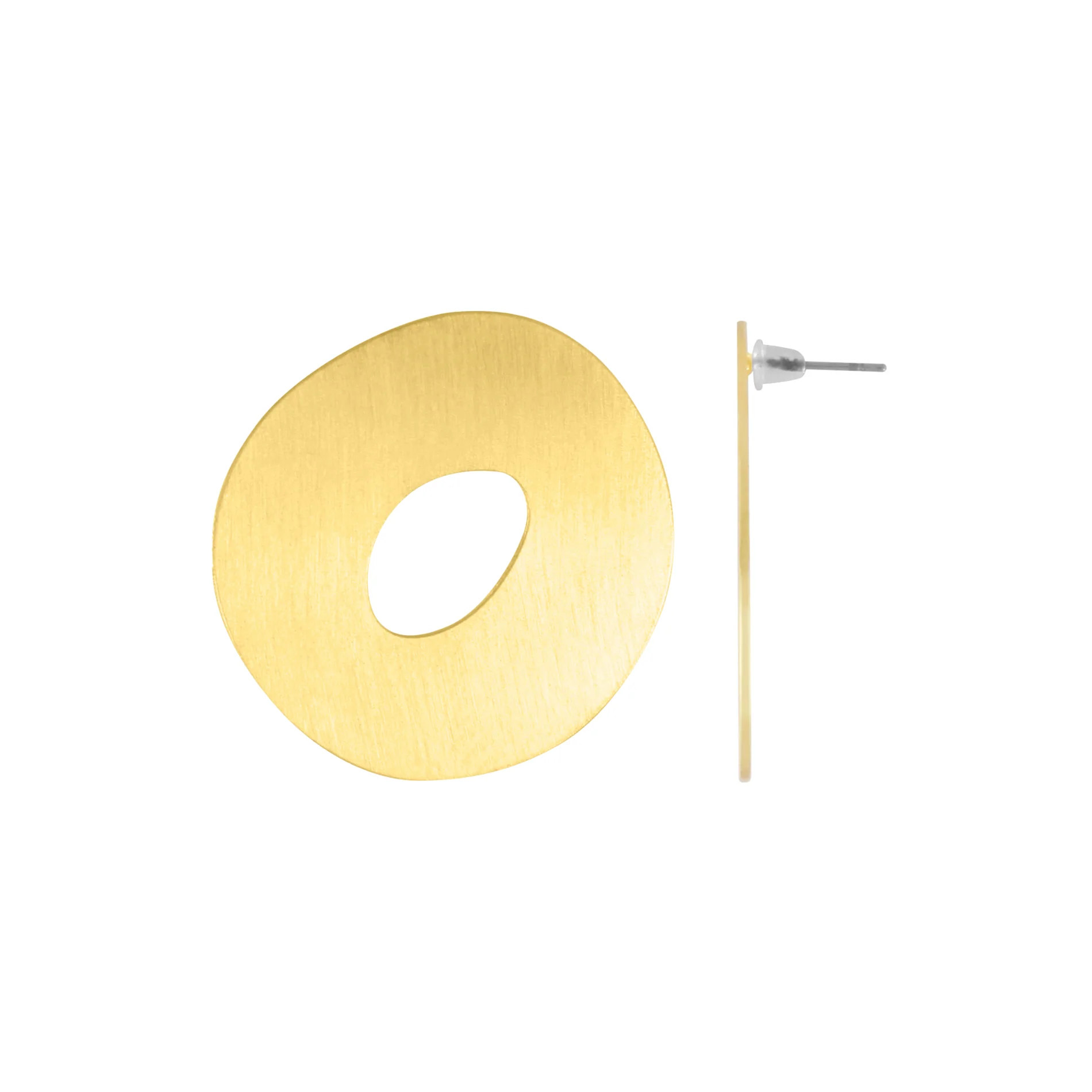 Dansk Copenhagen - Alaya Mega Organic Circle Post Earring Gold Plating - 5