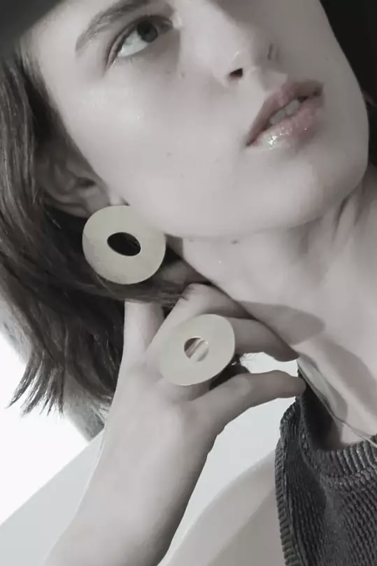 Dansk Copenhagen - Alaya Mega Organic Circle Post Earring Gold Plating - 4