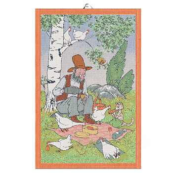 Pettson & Findus Kökshandduk - Picknick (Ekelund Linneväveri)