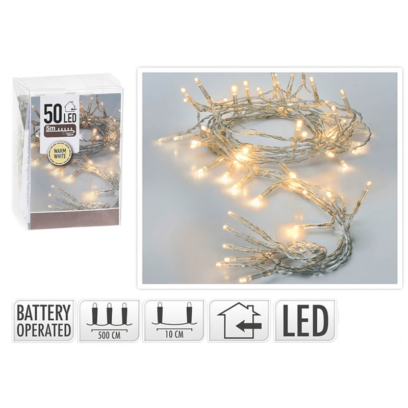 Ljusslinga 50st Led 5,0m Batteridrift
