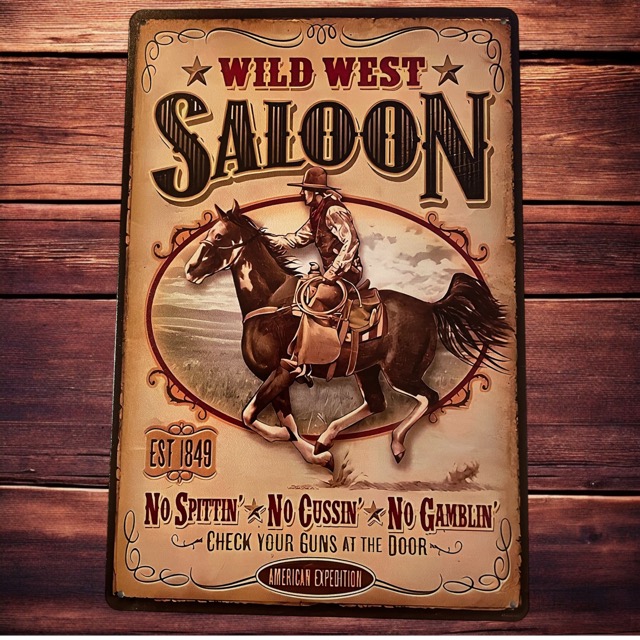 Plåtskylt Wild West Saloon