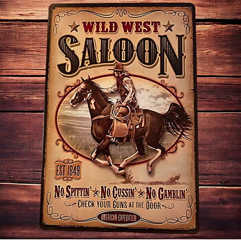 Plåtskylt Wild West Saloon