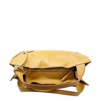 Stor Italiensk skinnväska 40x36x10, senap