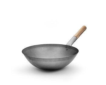 WOK panna Chinese Carbon stål trä handtag Sunnex