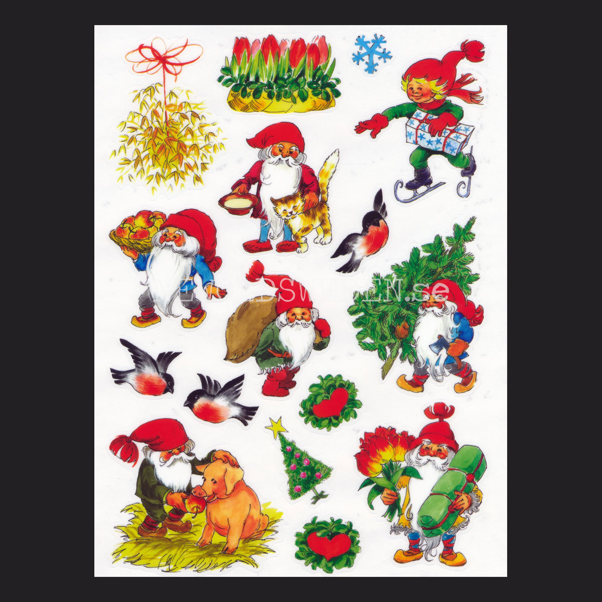 Kakel/Fönsterdekor 16-pack - JULMOTIV
