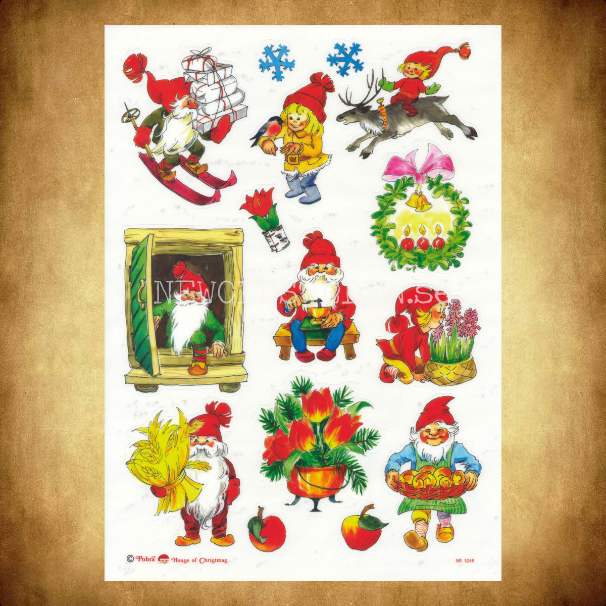 Kakel/Fönsterdekor 16-pack - JULMOTIV - 2