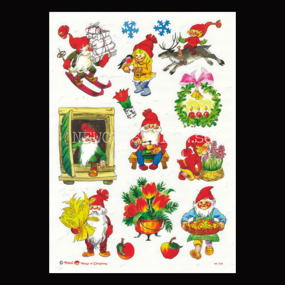 Kakel/Fönsterdekor 16-pack - JULMOTIV