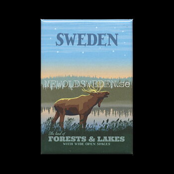 SWEDEN FORESTS & LAKES - Kylskåpsmagnet 7.9 x 5.3 cm - Thomas Olsson