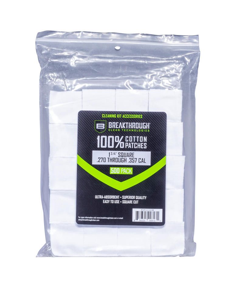 Breakthrough Square Cotton Patches .270-.357 - 500pcs