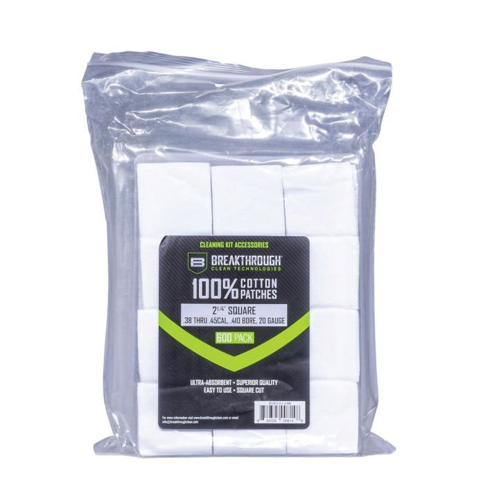 Breakthrough Square Cotton Patches .38 - .45 / .410 - 20 Gauge - 600 st