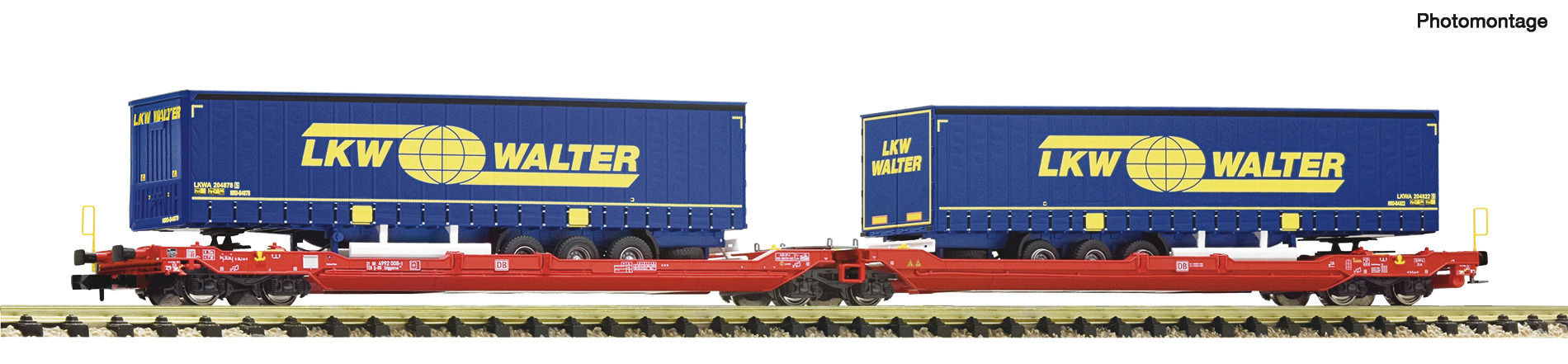 Kombivagn Sdggmrs 738 (T3000e) DB-AG + LKW Walter