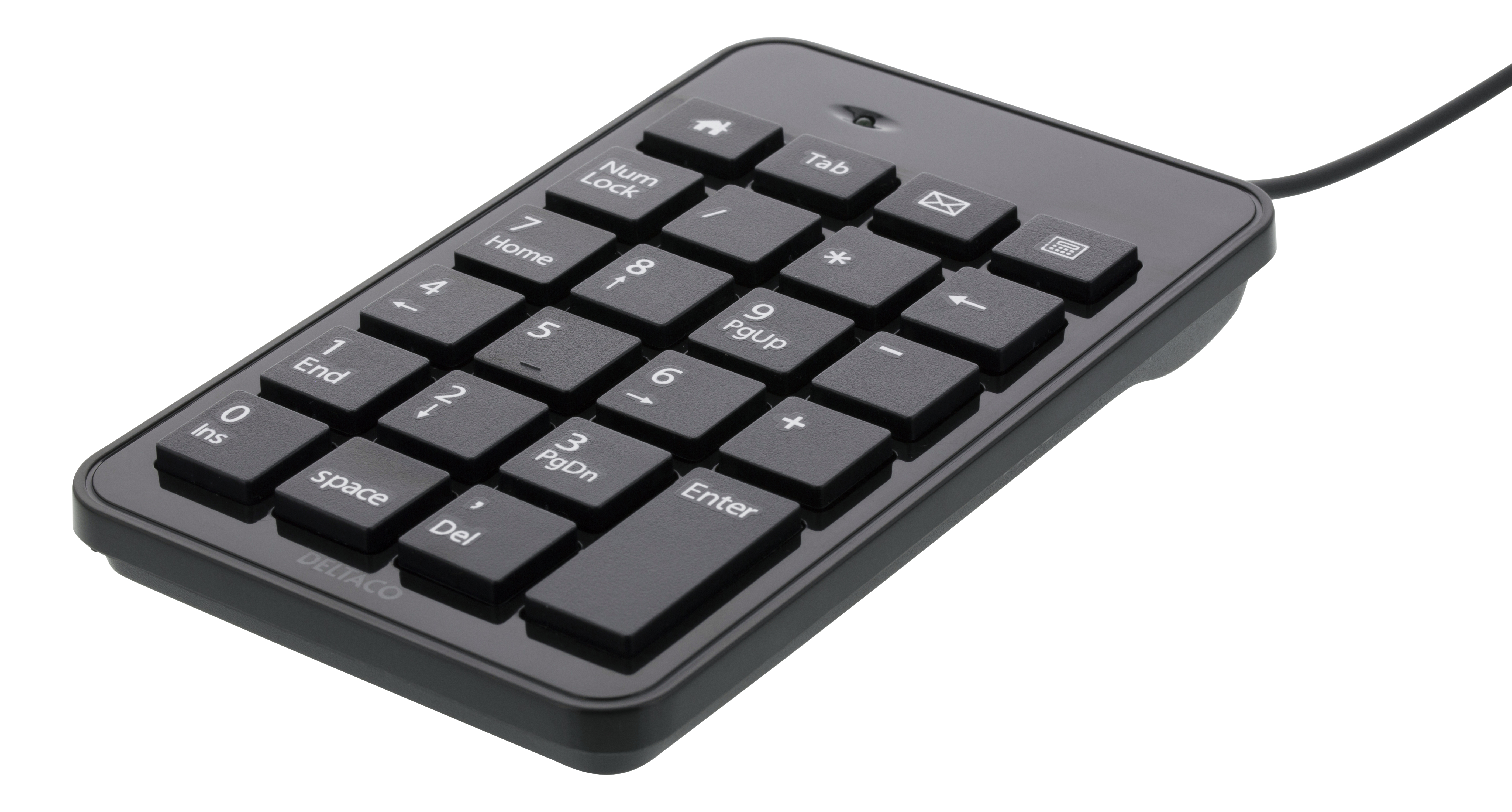 Deltaco Numeriskt tangentbord, 23 tangenter, 4 media tangenter, USB, svart