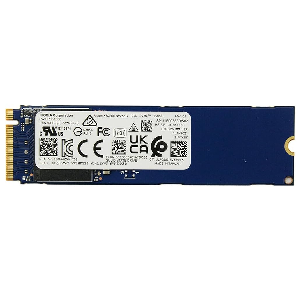 Begagnad 256GB Toshiba KIOXIA BG4 SSD M2 2280 NVMe PCIe Gen3 x4 KBG40ZNV256G