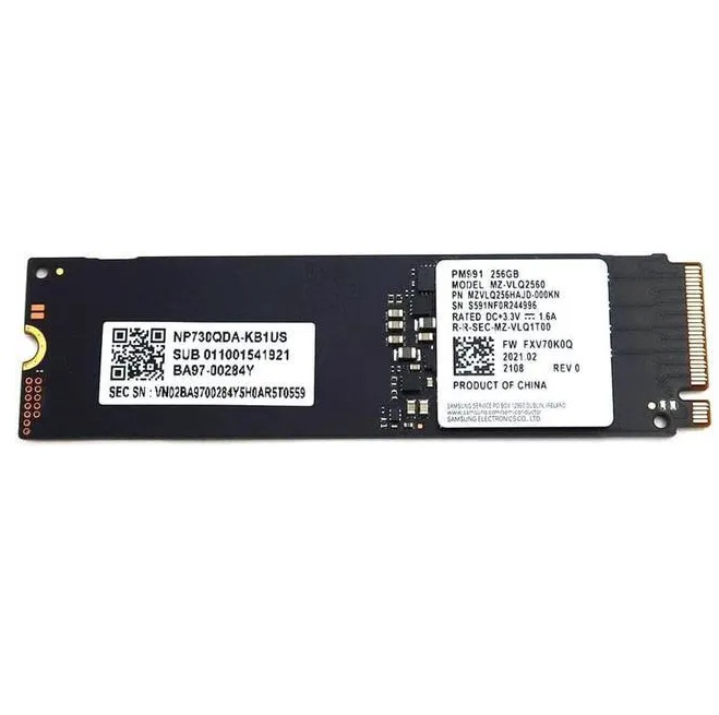 Begagnad 256GB Samsung PM991 SSD M2 2280 NVMe PCIe Gen3 x4 MZVLQ256HAJD